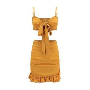 Elegant Mustard Skirt Set